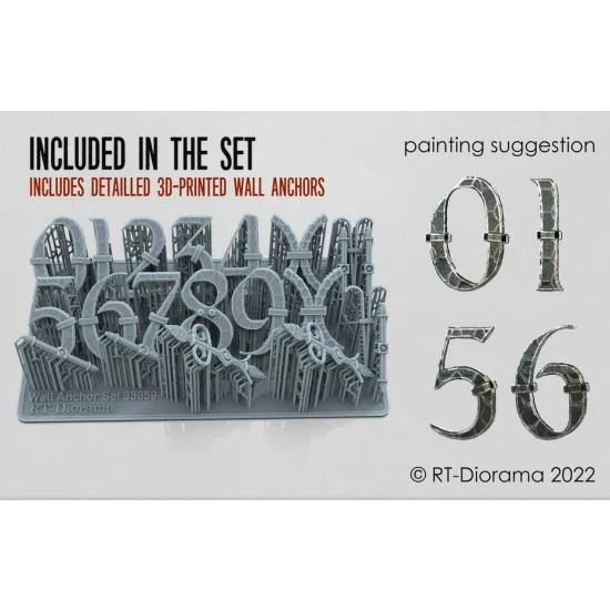 RT Diorama 35659 1/35 Wall Anchor Set Type 1 - Scenics & Diorama
