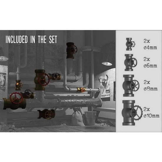 RT Diorama 35664 1/35 Pipe Valves Set - Scenics & Diorama
