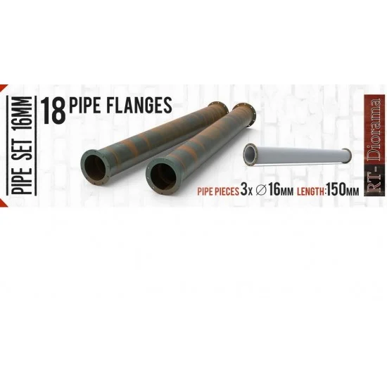RT Diorama 35688 1/35 WWII Factory Pipe Set 16mm - Scenics & Diorama