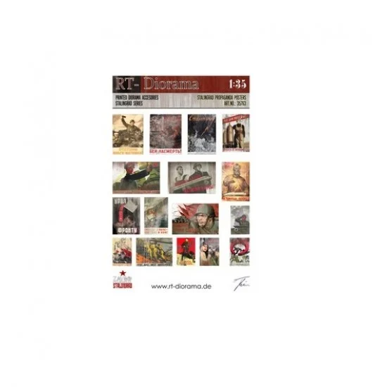 RT Diorama 35763 1/35 Printed Accessories: Stalingrad Propaganda Posters - Scenics & Diorama