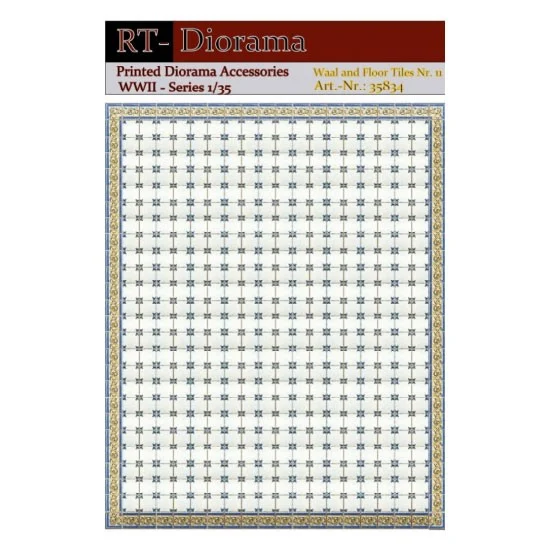 RT Diorama 35834 1/35 Printed Accessories: Wall and Floor Tiles Nr.11 - Scenics & Diorama