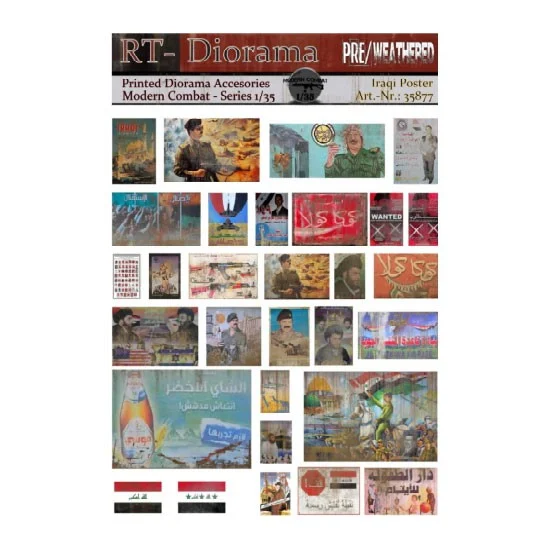 RT Diorama 35877 1/35 Printed Accessories: "Iraqi Posters" - Scenics & Diorama
