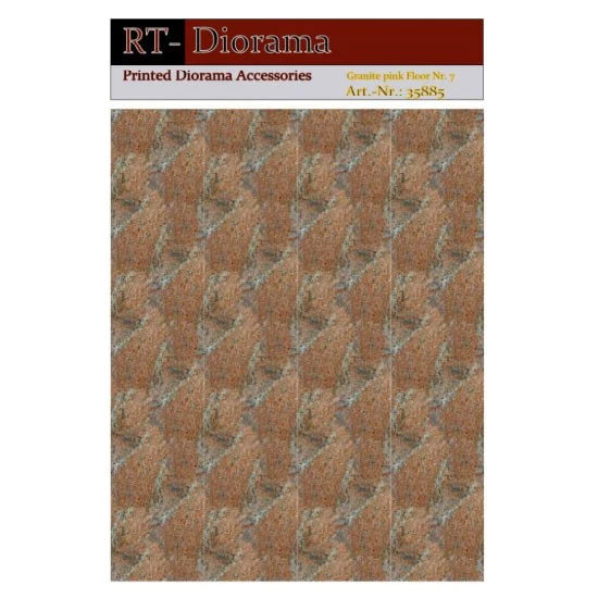RT Diorama 35885 1/35 Printed Accessories: Granite Pink Floor Nr.7 - Scenics & Diorama