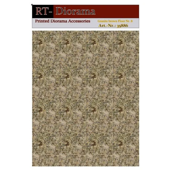 RT Diorama 35886 1/35 Printed Accessories: Granite Brown Floor Nr.8 - Scenics & Diorama