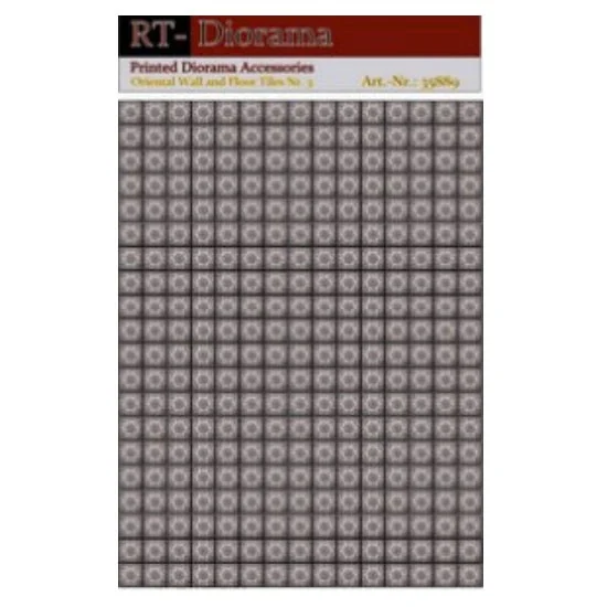 RT Diorama 35889 1/35 Printed Acc.: Oriental Wall and Floor Tiles No.3 - Scenics & Diorama