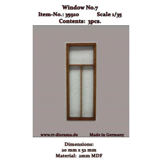 RT Diorama 35910 1/35 Lasercut: Window Vol.7 (3pcs) - Scenics & Diorama