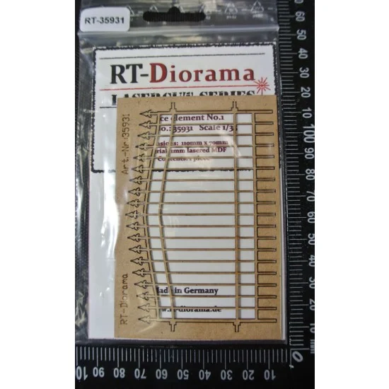 RT Diorama 35931 1/35 Lasercut: Fence Nr. 1 (in frame) - Scenics & Diorama
