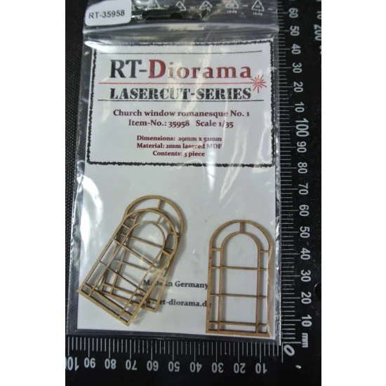RT Diorama 35958 1/35 Church Windows Romanesque No.1 - Scenics & Diorama