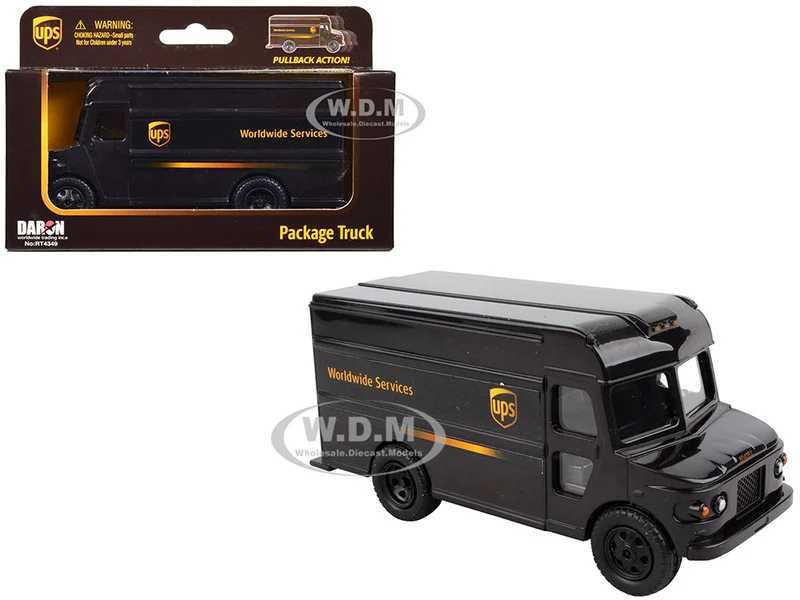UPS Package Truck Brown "UPS Worldwide Services" Plastic Model by Daron - UPS Models