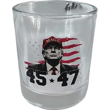 Trump whiskey glass RUFFIN (113845) - Ruffin Flag Company