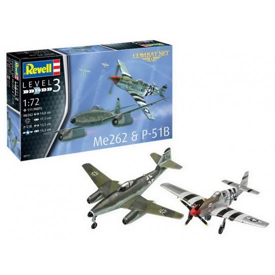 Revell 3711 1/72 Messerschmitt Me262 & P-51B Mustang Combat Set