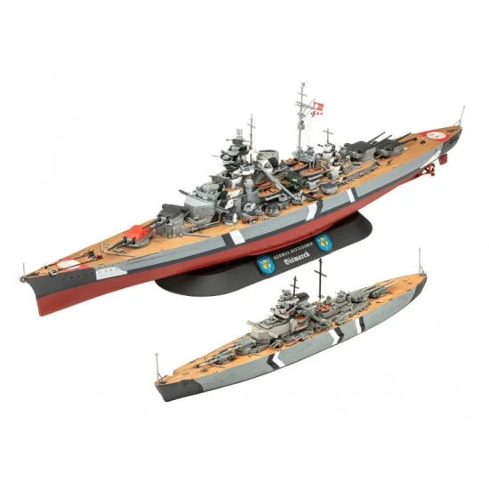 Revell 5637 1/700 The Legendary Bismarck Gift Set (kit, cement, paints, and brushes) - Model Ships & Boats