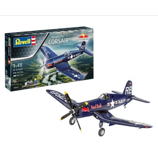 Revell 5641 1/48 F4U-4 Corsair Flying Bulls 25th Anniversary Gift set (kit, cement, paints, brushes)