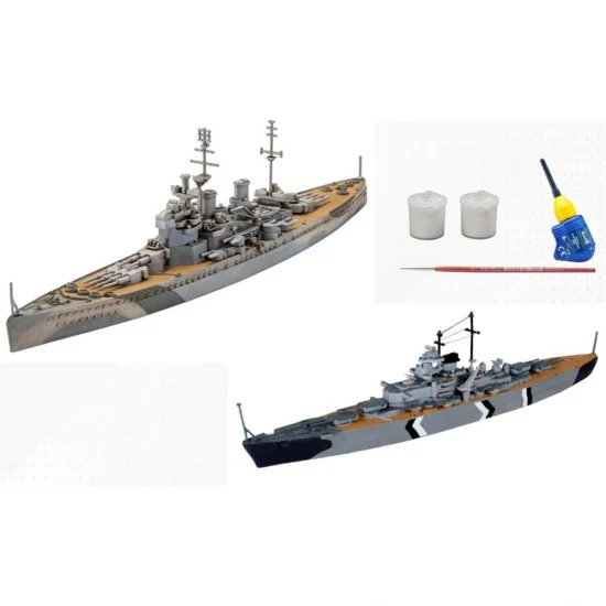 Revell 5668 1/1200 First Diorama Set - Bismarck Battle (2 kits w/paints, glue)