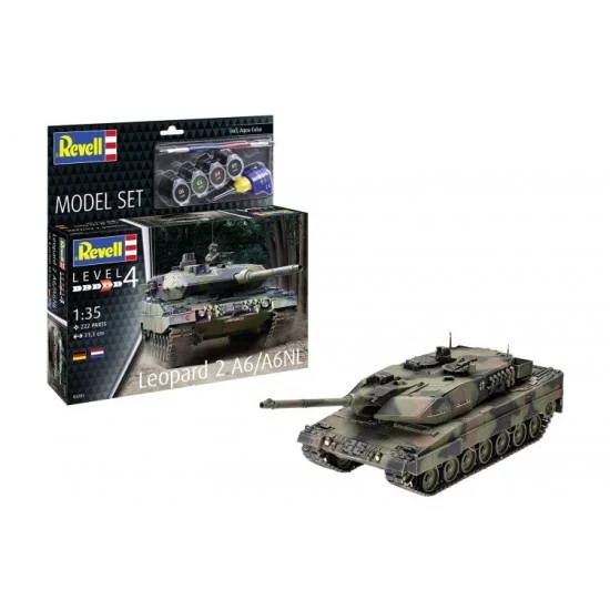 Revell 63281 1/35 Leopard 2 A6/A6NL Model Set (kit, glue, brush, paints) - Military Vehicles & Tanks