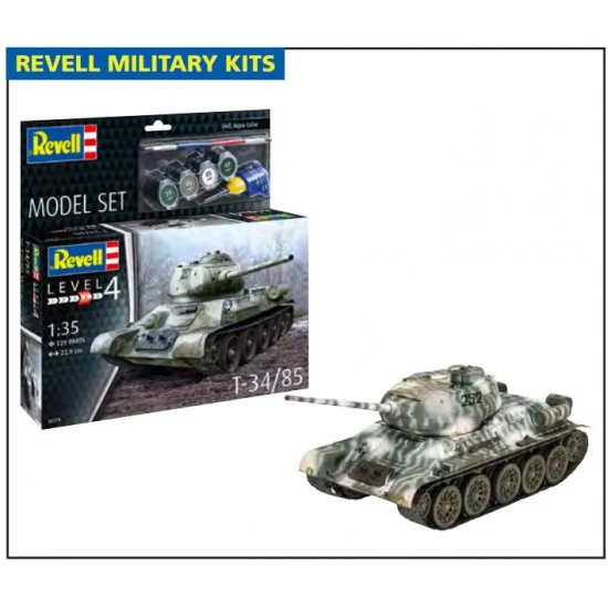 Revell 63319 1/35 T-34/85 Model Set (kit, glue, brush, paints)