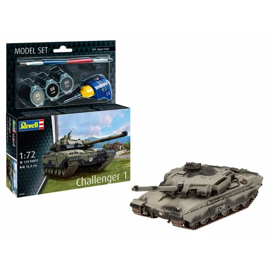 Revell 63365 1/72 Model Set - Challenger 1 (kit, paints, brush, glue)