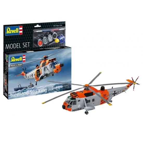 Revell 63785 1/72 Model Set Westland Sea King Mk. 41 (kit, paints, glue, brush) - Model Planes