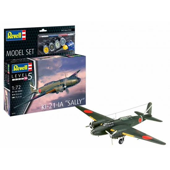 Revell 63797 1/72 Model Set - Ki-21-la Sally (kit, paints, brush, glue)