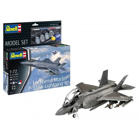 Revell 63799 1/72 Model Set - Lockheed Martin F-35A Lightning 11 (kit, paints, brush, glue)