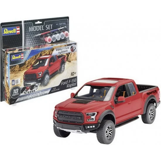 Revell 67048 1/25 Ford F-150 Raptor 2017 Model Set (kit, paints, cement & brush)