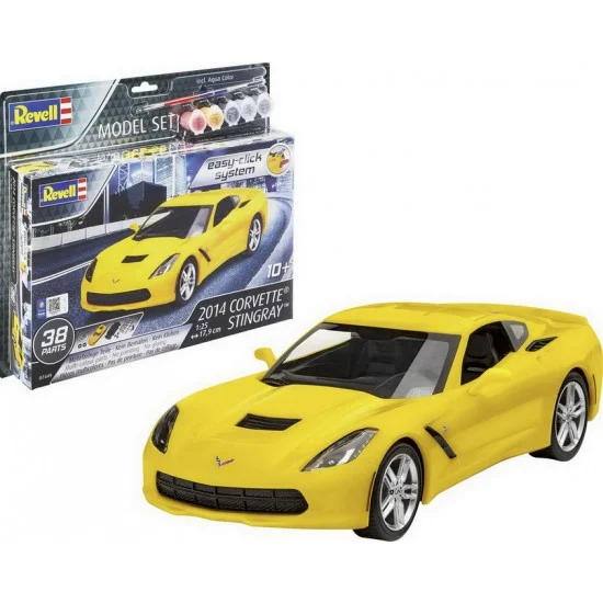 Revell 67449 1/25 Corevette Stingray 2014 Model Set (kit, paints, cement & brush) - Model Cars