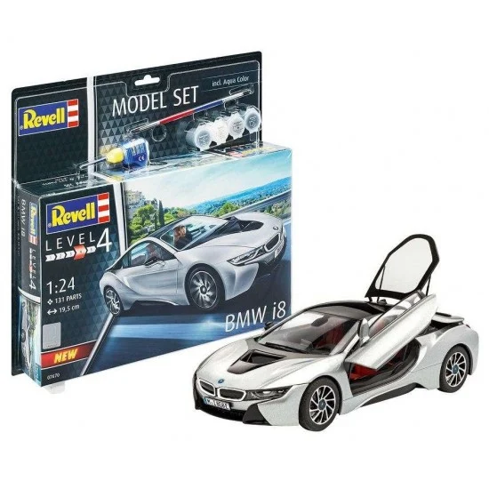 Revell 67670 1/24 BMW I8 w/Paints, Brush, Glue - Model Cars