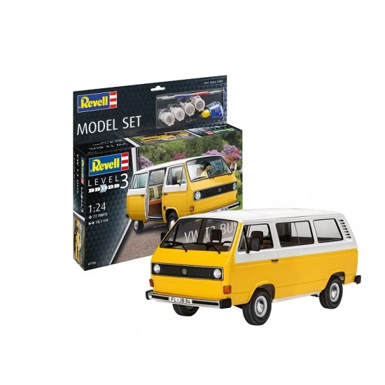 Revell 67706 1/25 VW T3 Bus Model Set (kit, paints, adhesive & brush) - Model Cars
