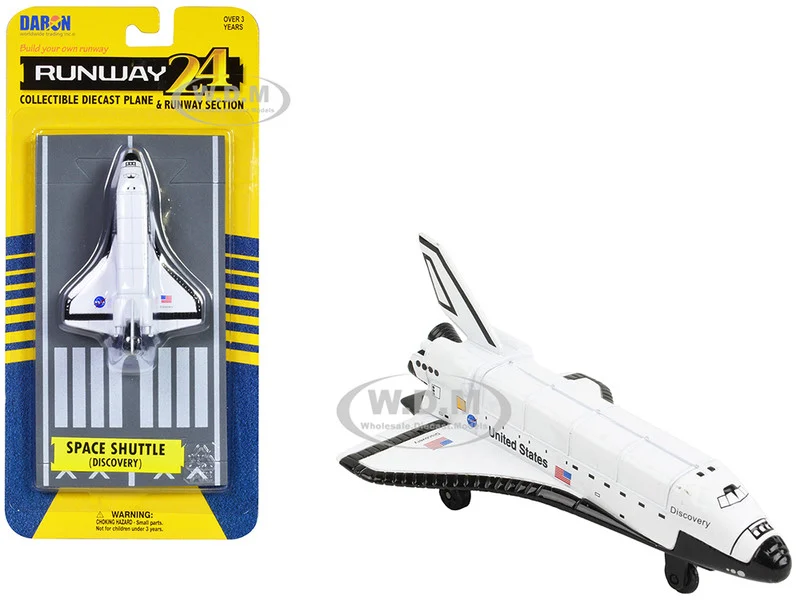 NASA "Discovery" Space Shuttle White "United States" with Runway Section Diecast Model Airplane by Runway24 - Other
