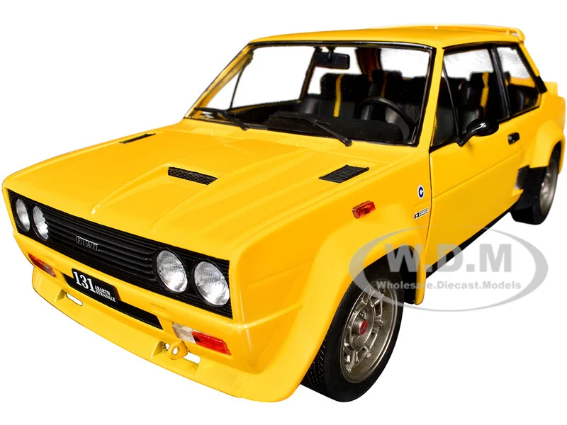 1980 Fiat 131 Abarth Yellow 1/18 Diecast Model Car by Solido - Fiat Models