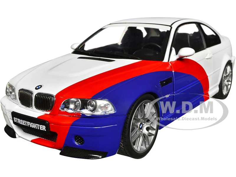2000 BMW E46 M3 "Streetfighter" White with Blue and Red Graphics 1/18 Diecast Model Car by Solido - BMW Models