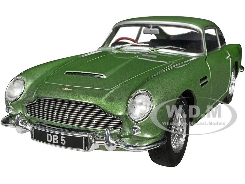 1964 Aston Martin DB5 RHD (Right Hand Drive) Porcelain Green Metallic 1/18 Diecast Model Car by Solido - Aston Martin Models