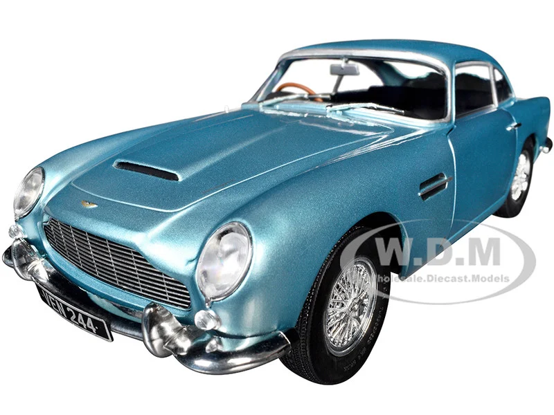 1964 Aston Martin DB5 RHD (Right Hand Drive) Light Blue Metallic 1/18 Diecast Model Car by Solido - Aston Martin Models
