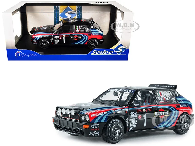 Lancia Delta HF Integrale #1 A. Sacco - A. Ollero "Miki Biasion Martini Racing Rallye Monte Carlo 1990 Tribute" FIA Historic Rally (2026) "Competition" Series 1/18 Diecast Model Car by Solido