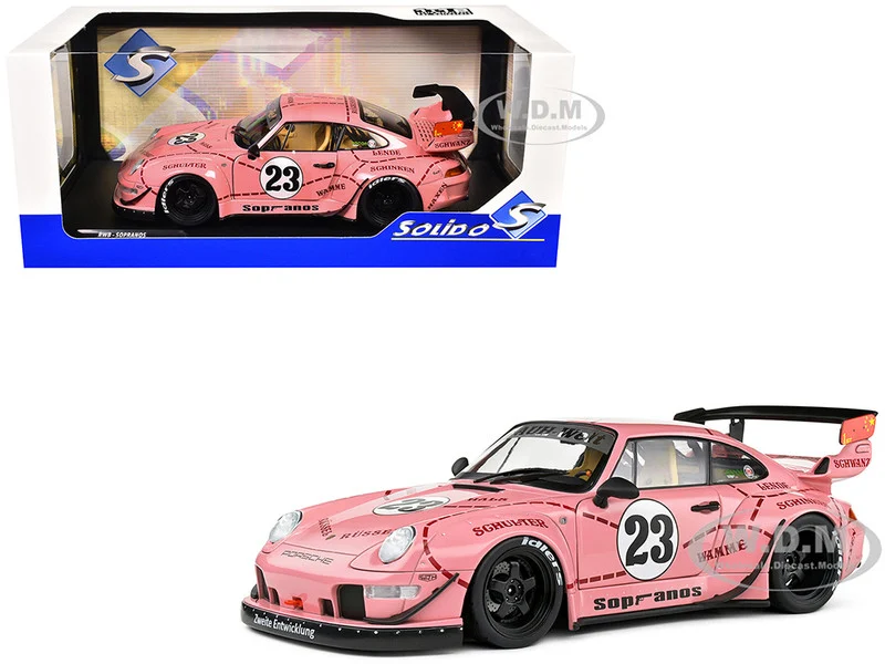 2020 RWB Bodykit #23 "Pink Pig" Pink with Graphics 1/18 Diecast Model Car by Solido - Porsche Models