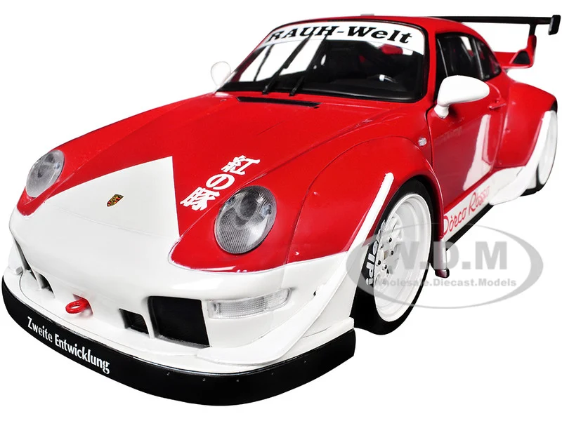 2020 RWB Bodykit "Porco Rosso" Red and White 1/18 Diecast Model Car by Solido - Porsche Models
