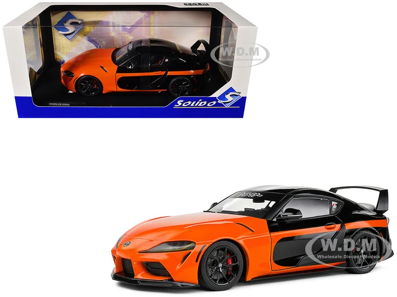 2024 Toyota GR Supra "StreetFighter" Orange and Black 1/18 Diecast Model Car by Solido - Toyota Models
