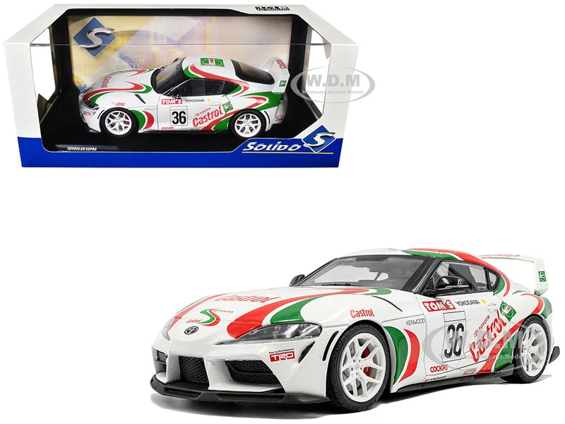 2024 Toyota GR Supra #36 "Toyota Racing Tribute" White with Green and Red Graphics 1/18 Diecast Model Car by Solido - Toyota Models