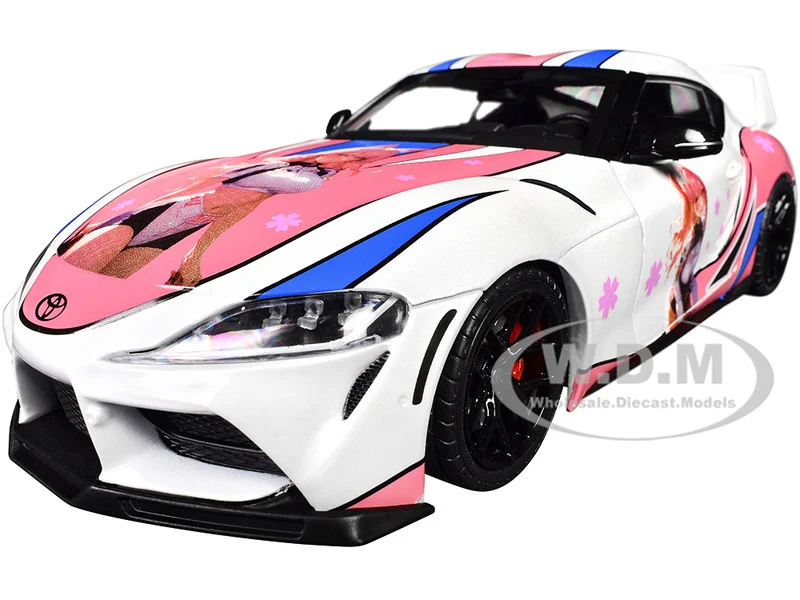 2024 Toyota GR Supra "Itasha" White with Graphics "StreetFighters" 1/18 Diecast Model Car by Solido - Toyota Models