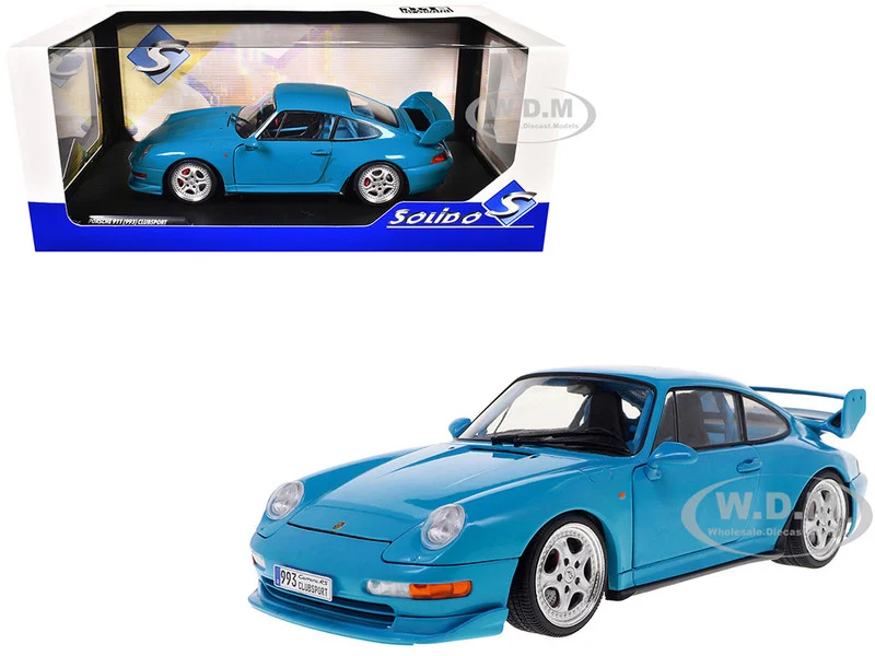 1997 Porsche 911 (993) Clubsport Riviera Blue 1/18 Diecast Model Car by Solido - Porsche Models
