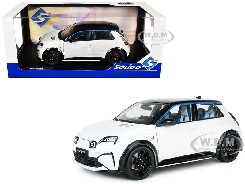 2024 Alpine A290 GTS White Metallic with Black Top 1/18 Diecast Model Car by Solido - Other