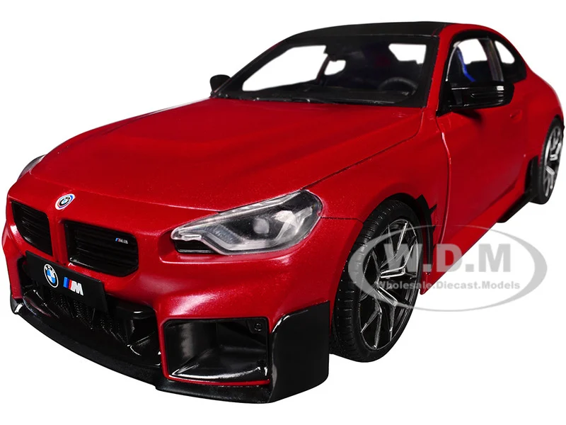 2024 BMW M2 Performance Parts Toronto Red Metallic with Carbon Top 1/18 Diecast Model Car by Solido - BMW Models