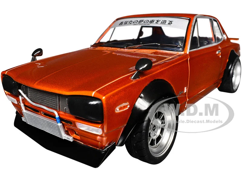 1970 Nissan Skyline (C10) Hakosuka RHD (Right Hand Drive) Orange Metallic 1/18 Diecast Model Car by Solido - Nissan Models