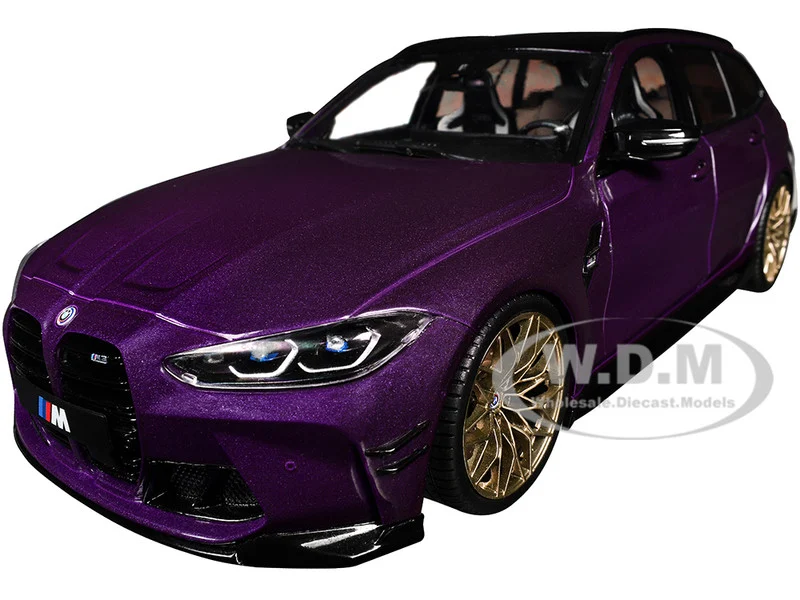 2024 BMW M3 Competition M xDrive Touring Twilight Purple Pearl Metallic with Black Top 1/18 Diecast Model Car by Solido - BMW Models