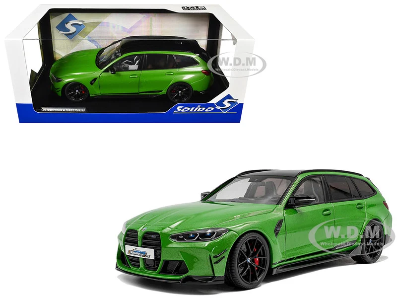 2024 BMW M3 Competition M xDrive Touring Green Metallic with Black Top 1/18 Diecast Model Car by Solido - BMW Models