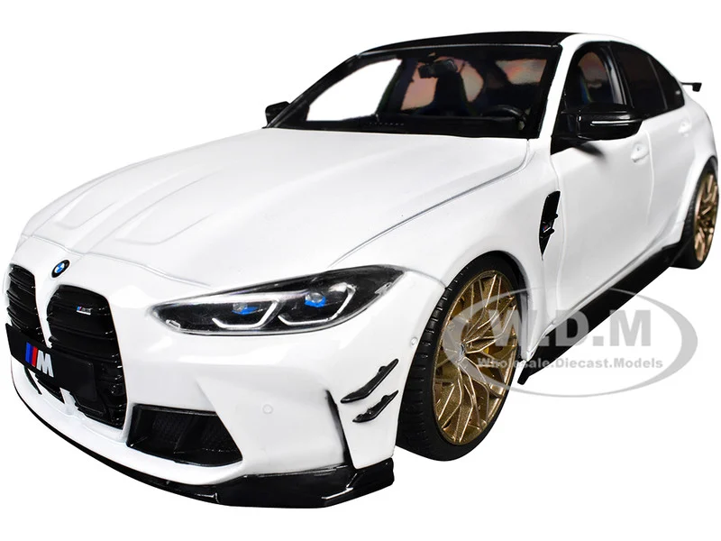 2024 BMW M3 Competition Alpine White with Carbon Top 1/18 Diecast Model Car by Solido - BMW Models