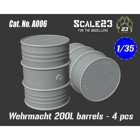 Scale23 35-A006 1/35 Wermacht 200L Barrels (4pcs)