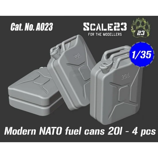 Scale23 35-A023 1/35 Modern Nato Fuel Cans 20L (4pcs)