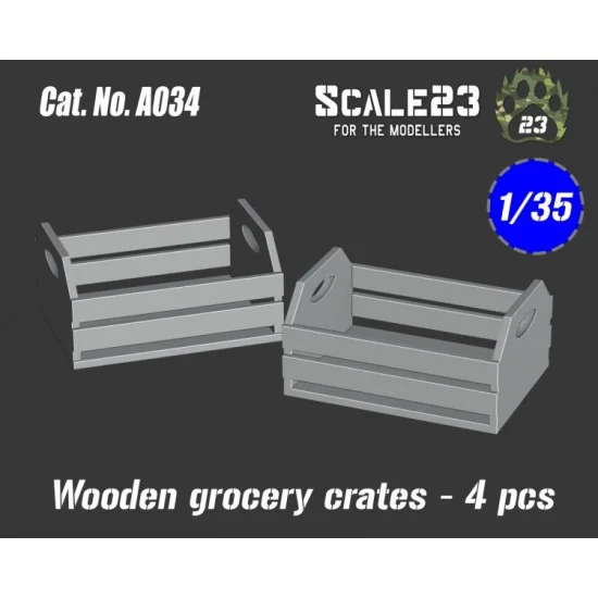 Scale23 35-A034 1/35 Wooden Grocery Crates (4pcs)