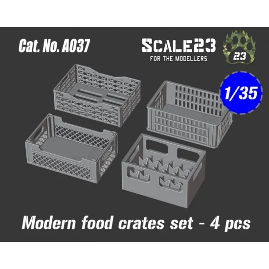 Scale23 35-A037 1/35 Modern Food Crates Set (4pcs)